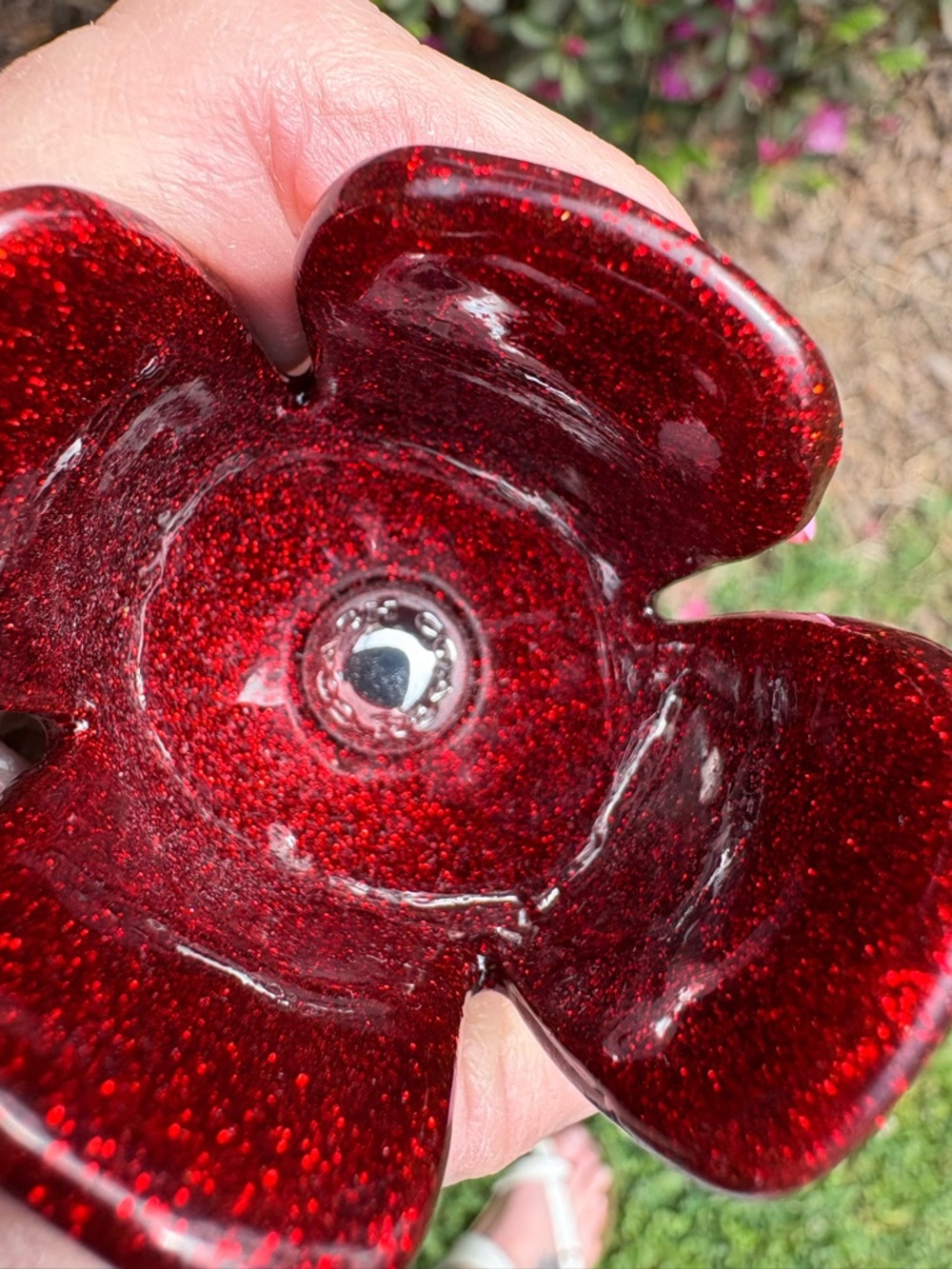 SOLD Coach Tea Rose Red Glitter Bag Charm EUC - Picture 6 of 10